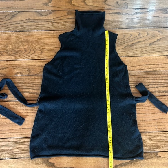 Vince Wool & Cashmere Sleeveless Belted Tunic Sweater in Black L - Picture 9 of 12